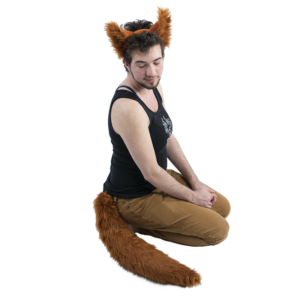 Pawstar Classic Wolf Ear & Full Tail Set - Unisex cat fox costume cosplay 4032