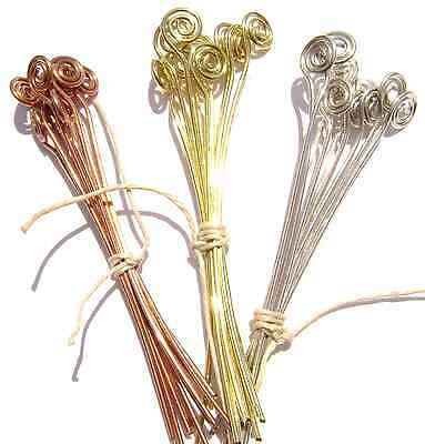 Headpins Head Pins Silver Gold Copper Handmade Flat Swirl 1 - 3 in 20 ga 10 Qty