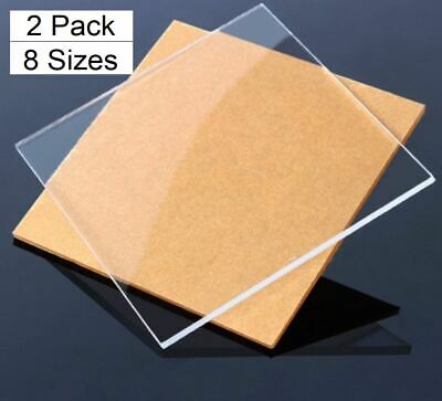 2 Pack Clear Cast Acrylic Plexiglass Sheets 1/4” Thick (6mm) Easy to Cut Plastic
