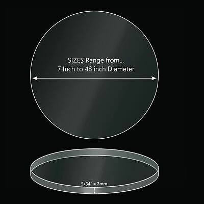 ONE Laser Cut Clear Acrylic Blank Round Disc: 5/64 inch (2mm) thick