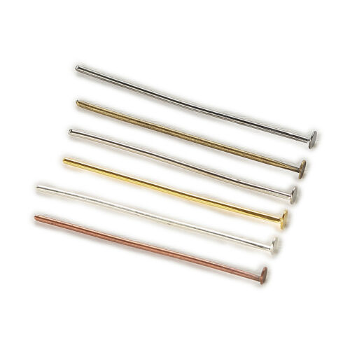 100 Piece 6 Colors Flat Head Pins Findings Accessories Jewelry Making 20-50mm