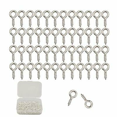600pcs Small Screw Eyes Pin for Jewelry Making Silver x 4mm 8mm bright silver